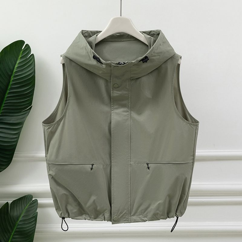 Women'S Fashion Utility Vest - Gilet utilitaire sans manches gris clair