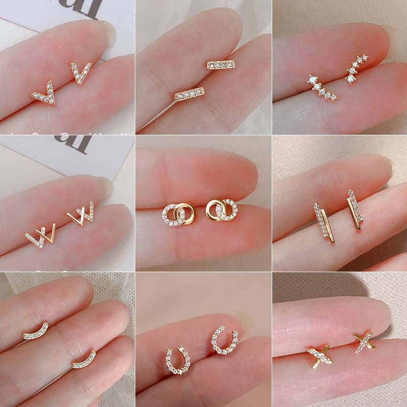 Women'S Fashion Show 2022 - Boucles d'oreilles à clous en Zircon