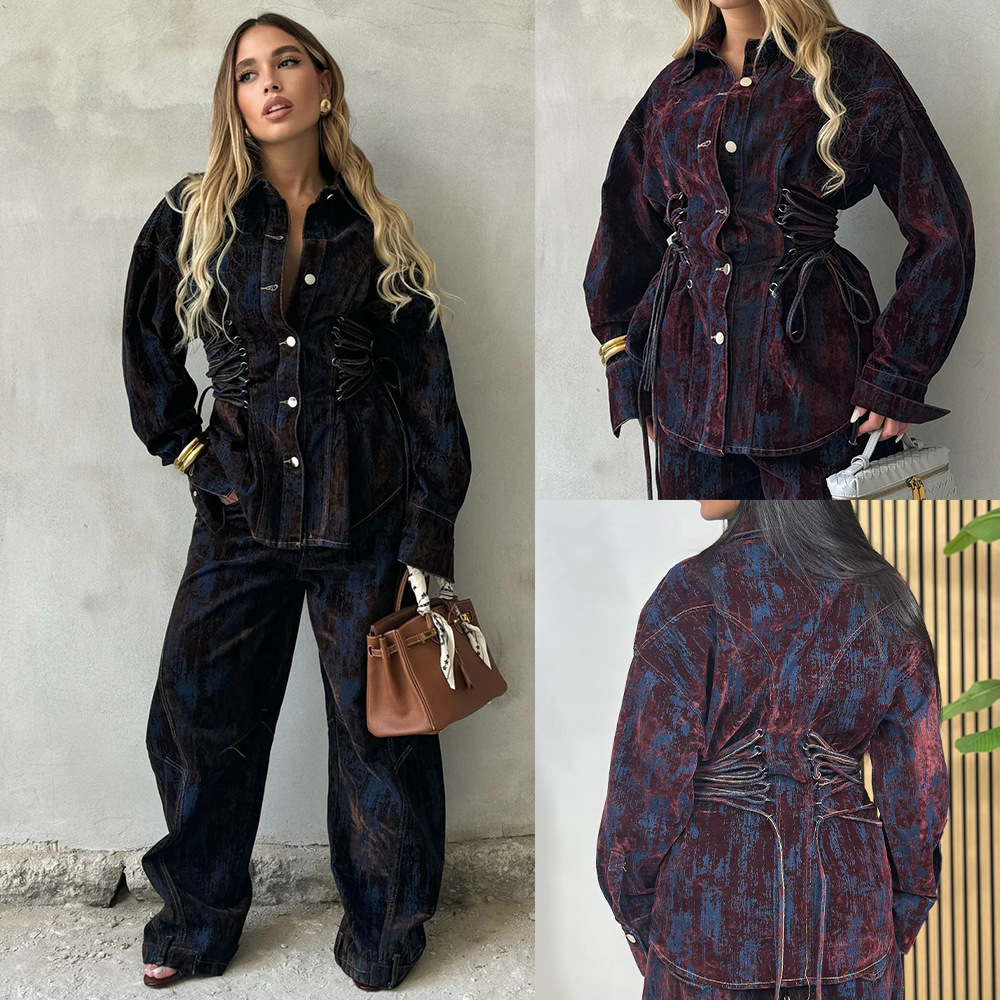 Women'S Fashion Denim Jacket - Ensemble 2 pièces en jean pour