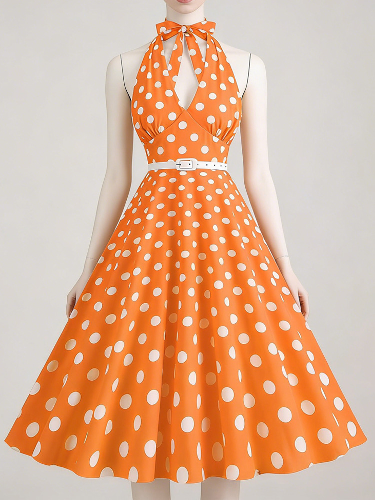 Women'S Fashion In The 1950S - Robe Sexy Halter Col Plongeant Style