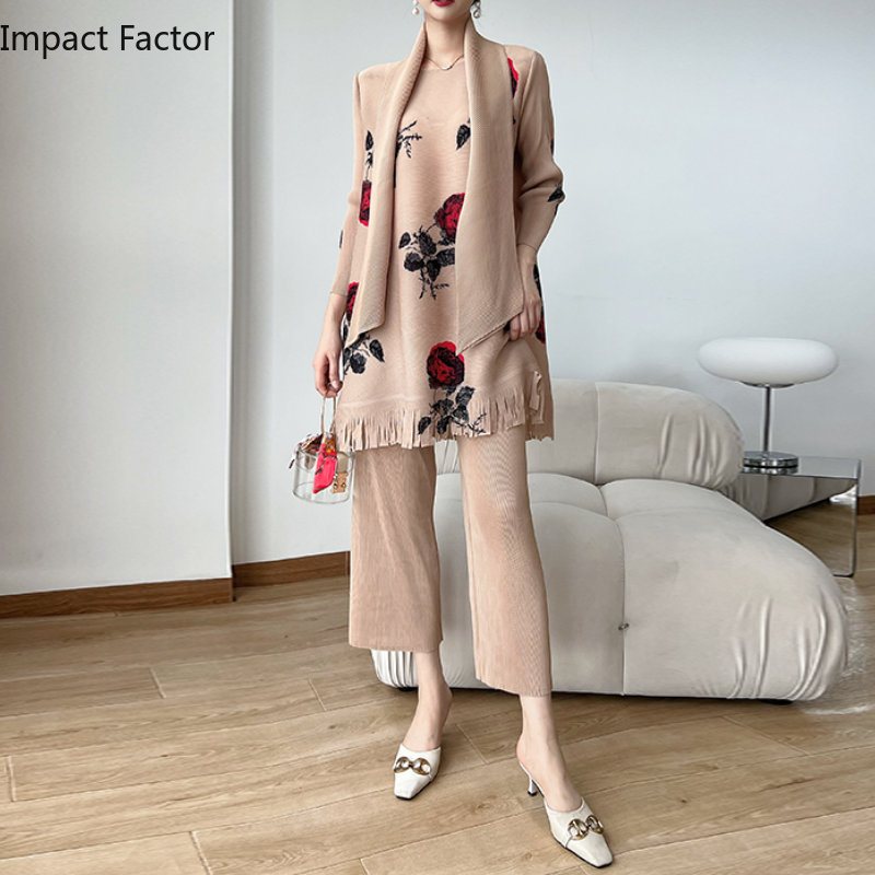 Women'S Fashion Show 2022 - Ensemble deux pièces imprimé plissé pour