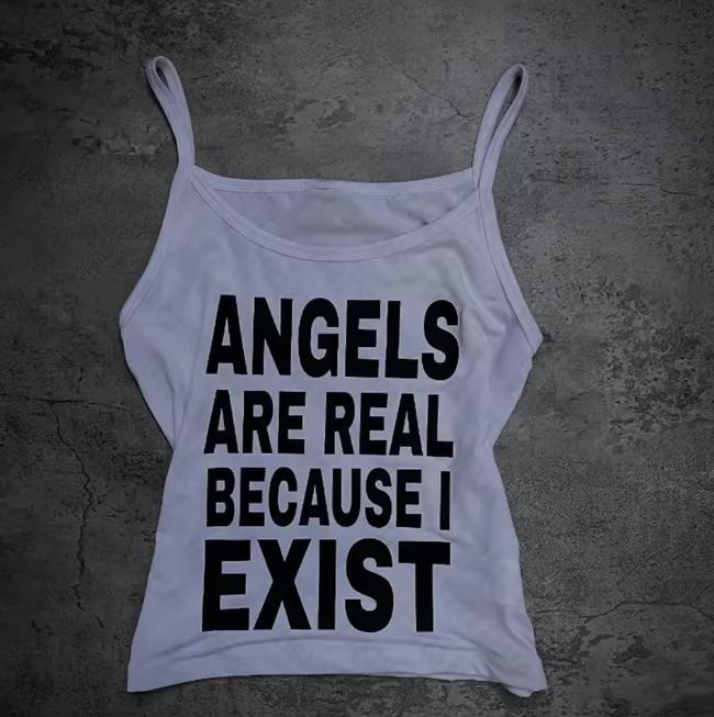 Women'S Real Y2K Fashion - Débardeur imprimé Y2K « Angels Are