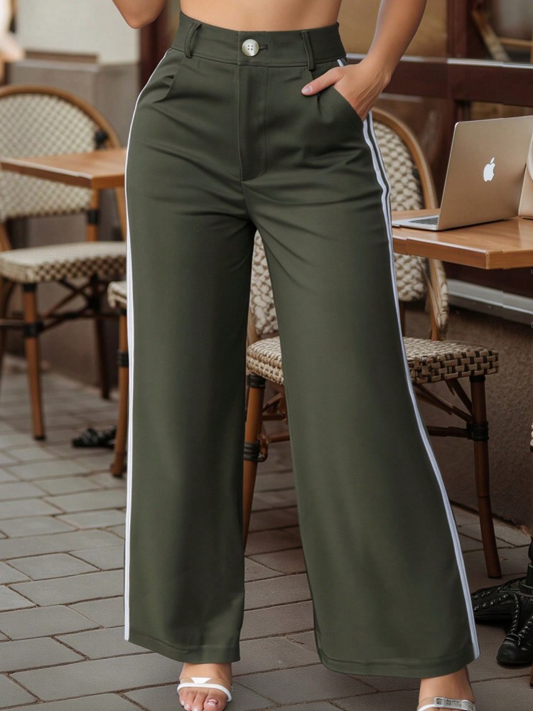 Xl Women'S Fashion - Pantalon taille haute à jambes larges