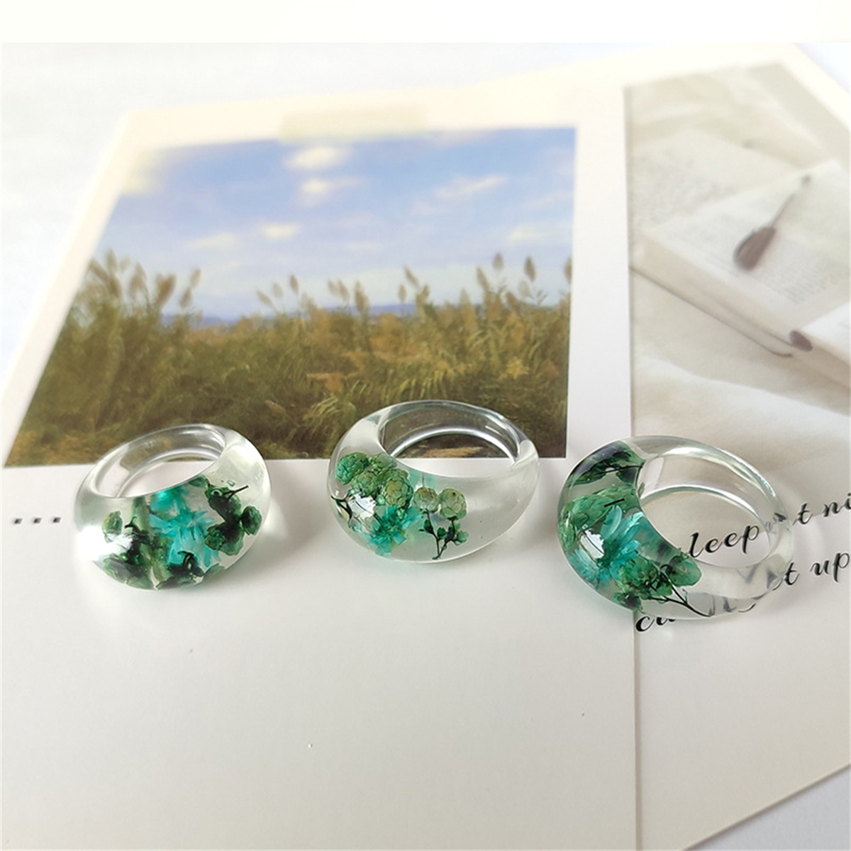 Bague en résine transparente a - Women'S Real Y2K Fashion avis et prix