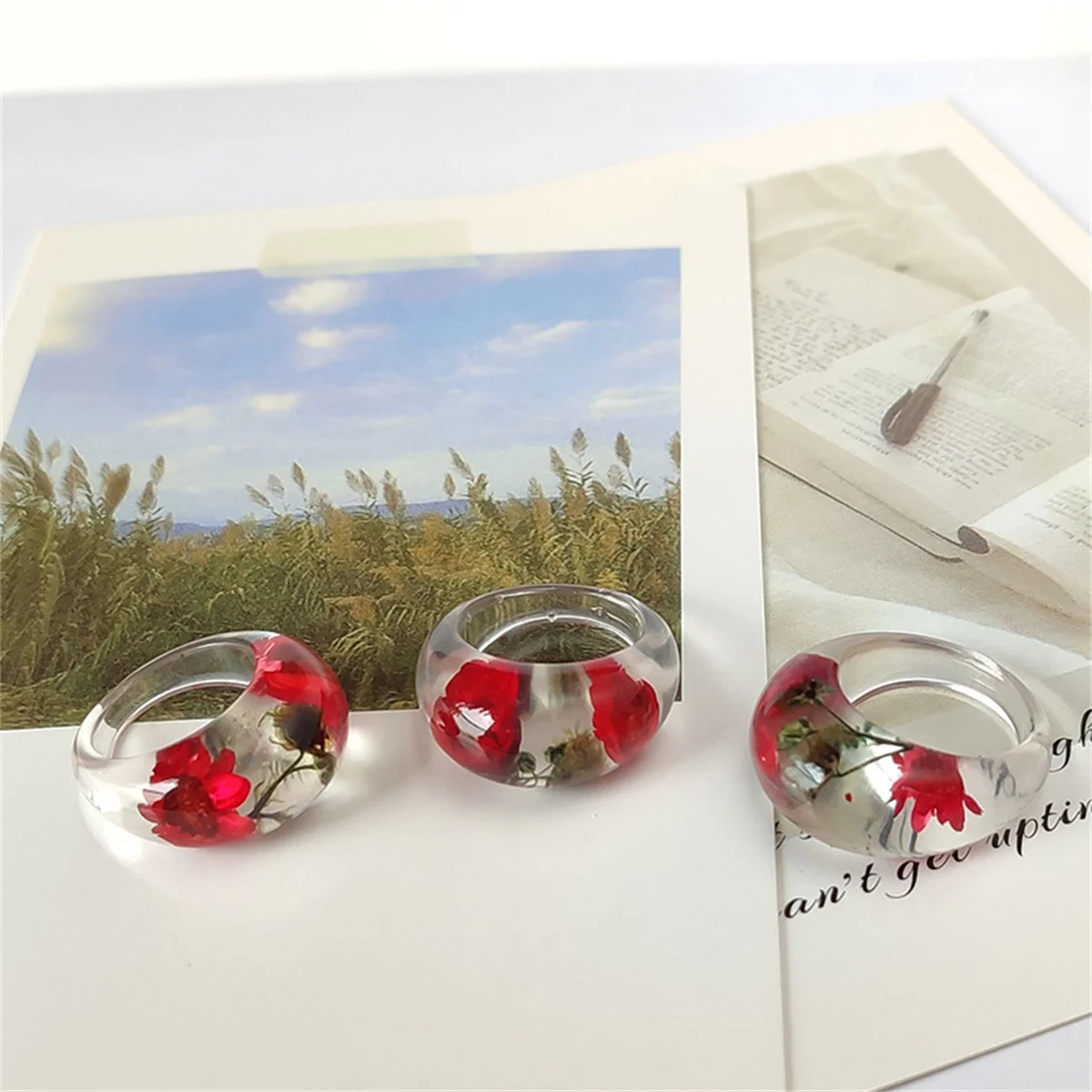 Bague en résine transparente p - Women'S Real Y2K Fashion avis et prix