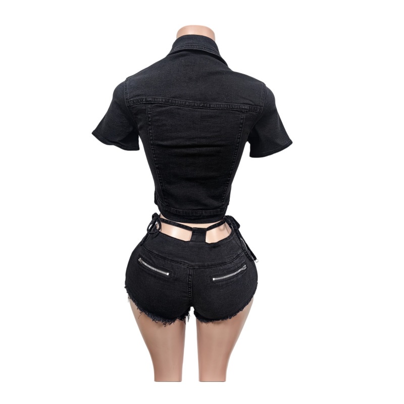 Ensemble 2 Pièces Sexy en Jean - Women'S Fashion Denim Jacket avis et prix