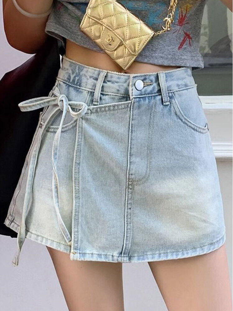 Jupe-short en jean taille haut - Denim Shorts Women avis et prix