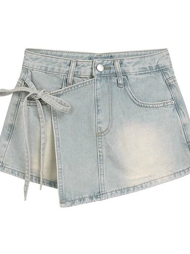 Jupe-short en jean taille haut - Denim Shorts Women avis et prix