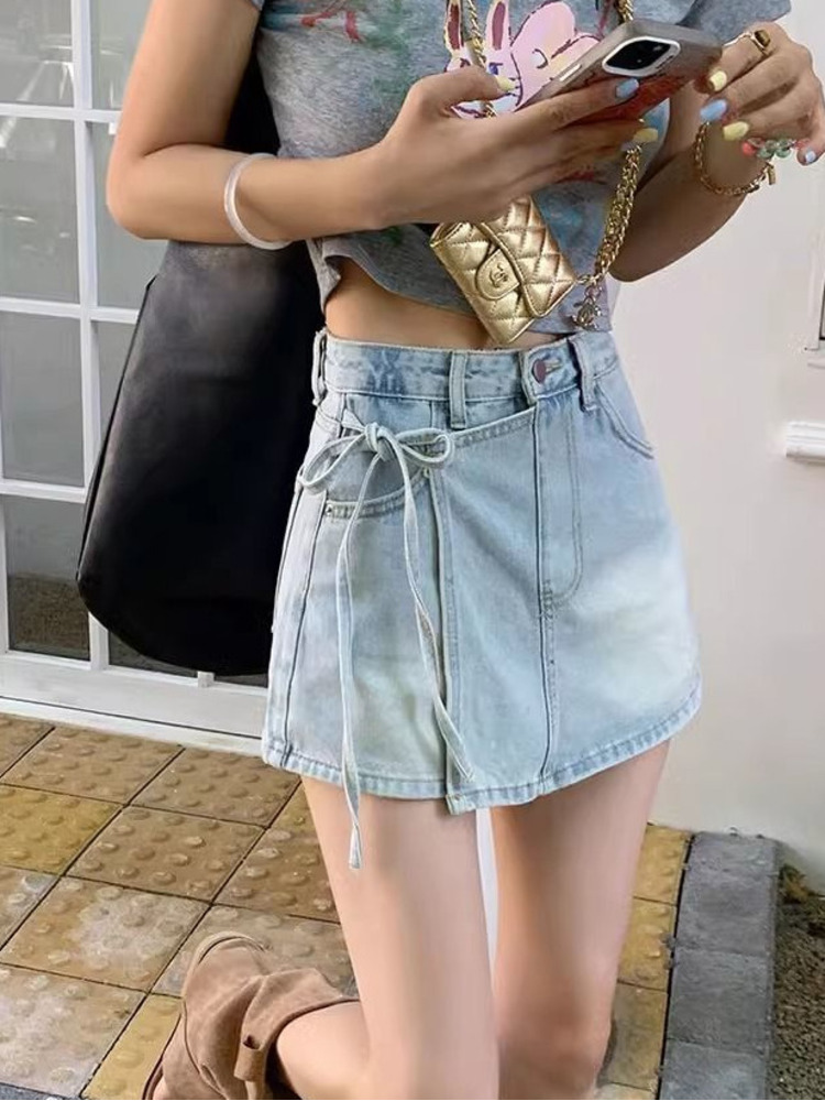 Jupe-short en jean taille haut - Denim Shorts Women avis et prix