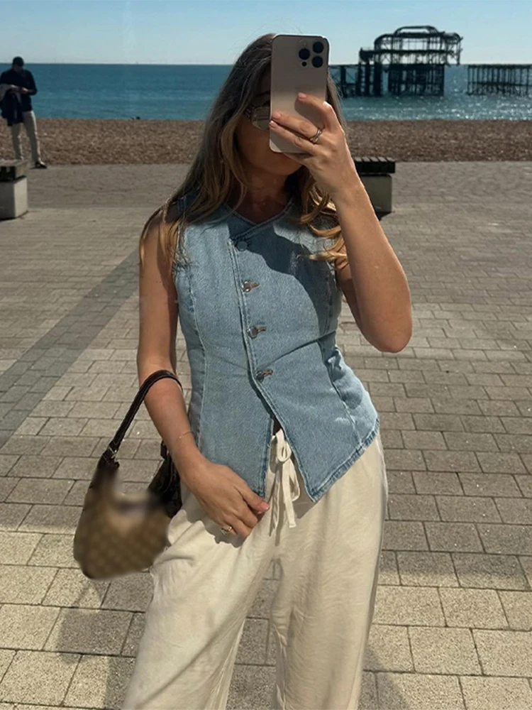 CPSYMYM élégant Denim gilet ju - Denim Shorts Women avis et prix