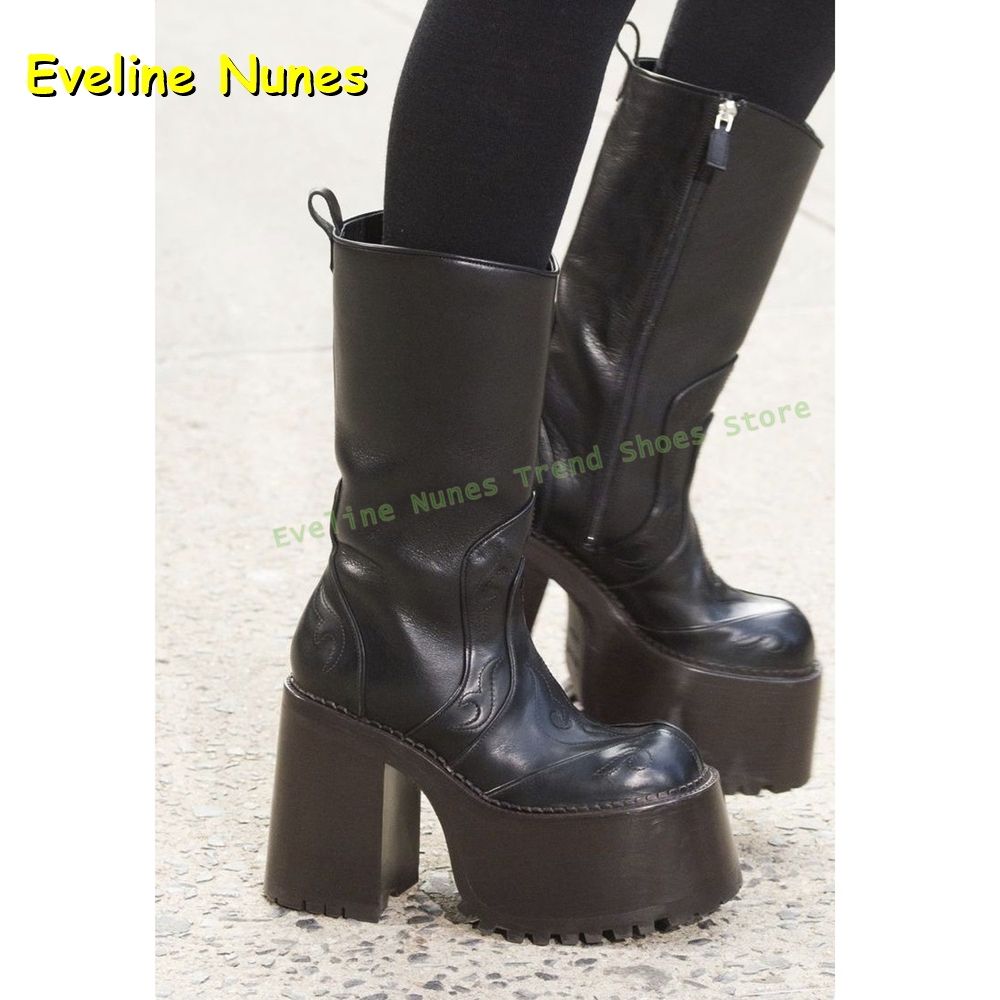 Plate-forme brodée bottes haut - Women Fashion Trend 2025 avis et prix
