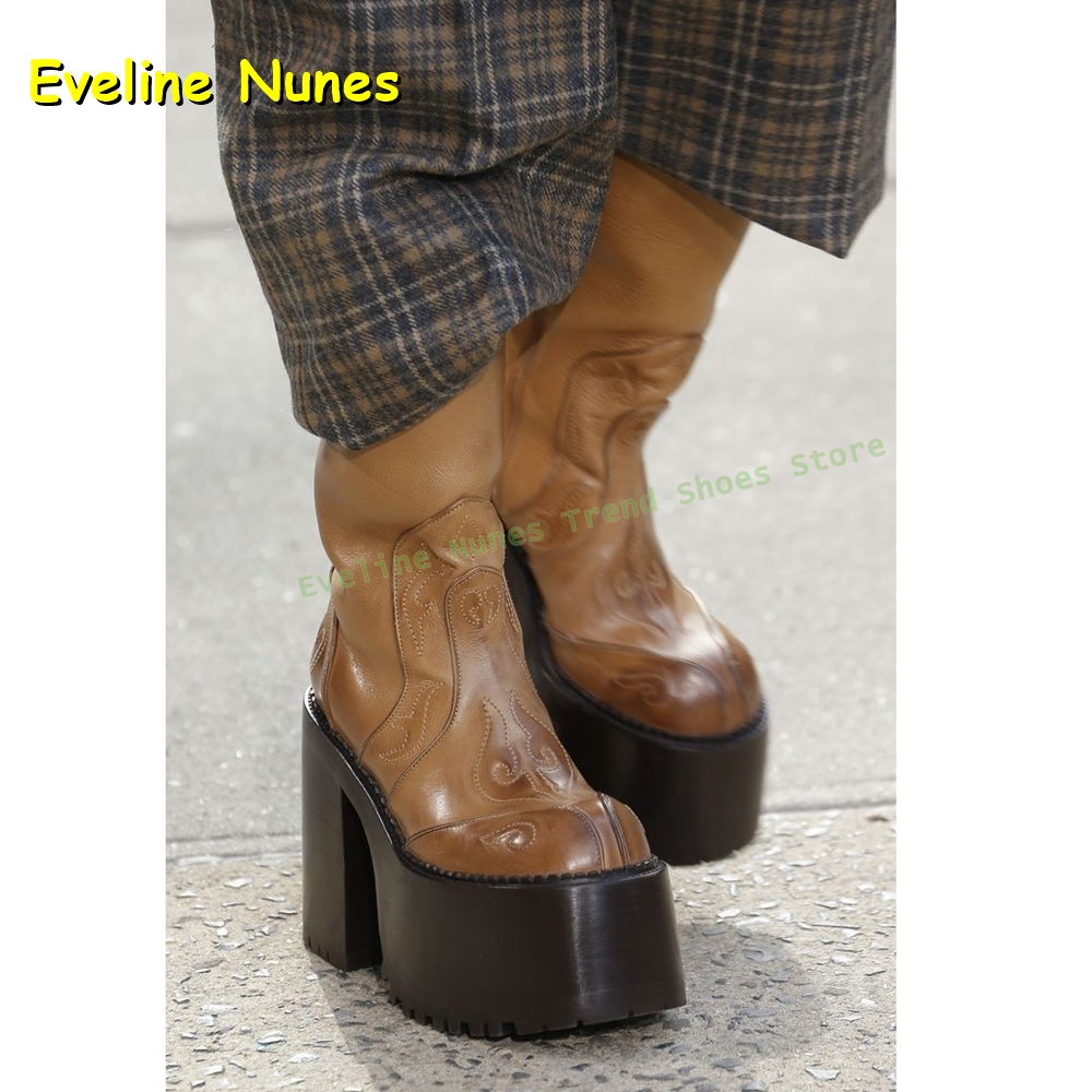 Plate-forme brodée bottes haut - Women Fashion Trend 2025 avis et prix