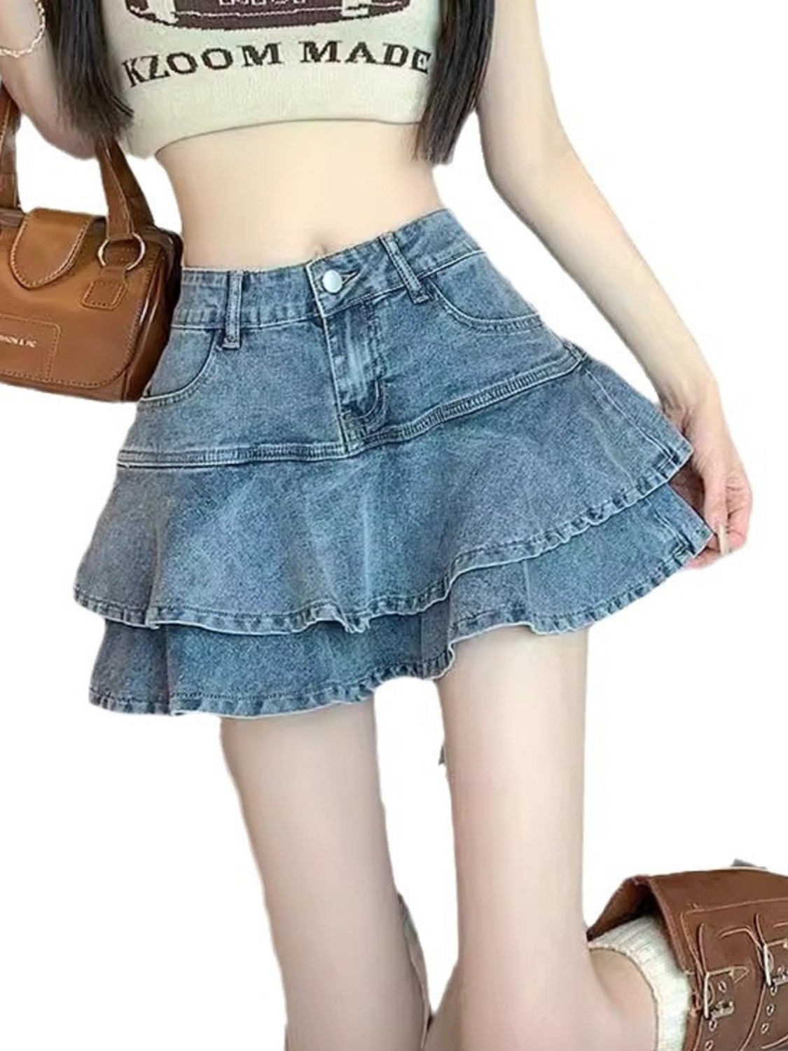Jupe-short vintage en jean dél - Denim Shorts Women avis et prix