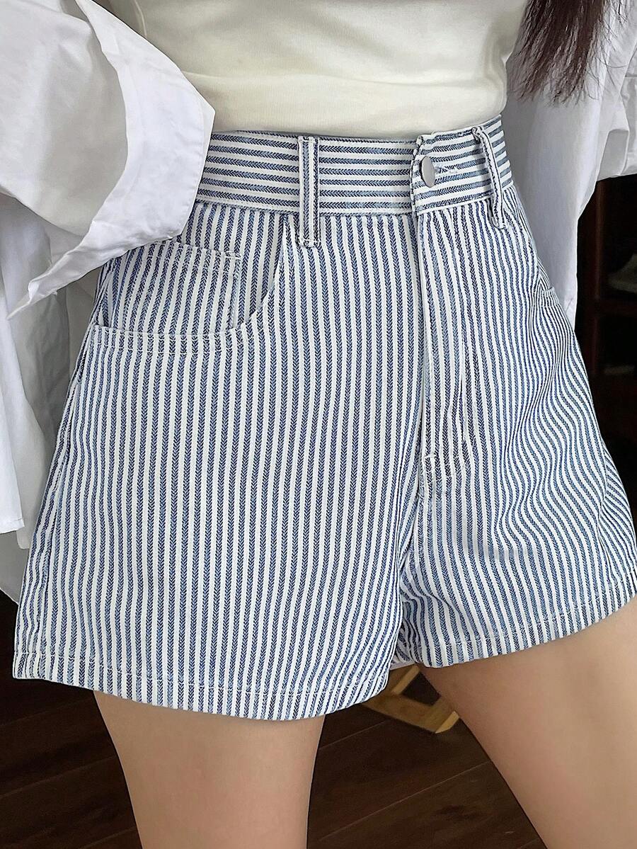 Shorts en jean taille haute po - Denim Shorts Women avis et prix