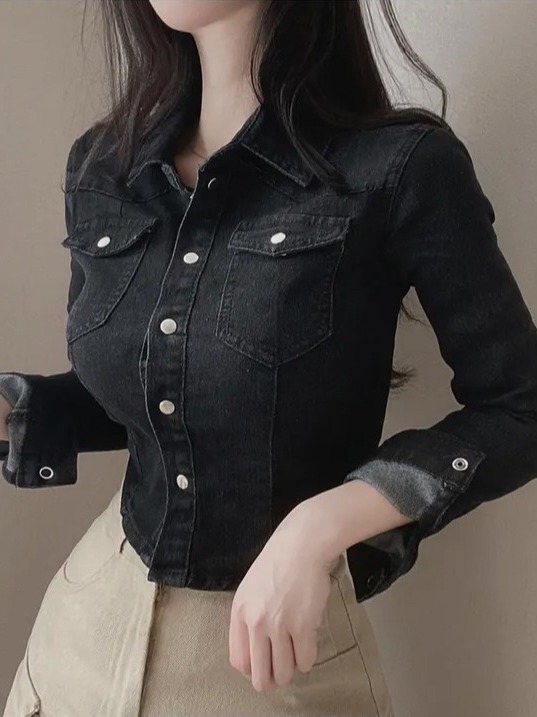 Veste en jean chic cintrée pou - Women'S Fashion Denim Jacket avis et prix