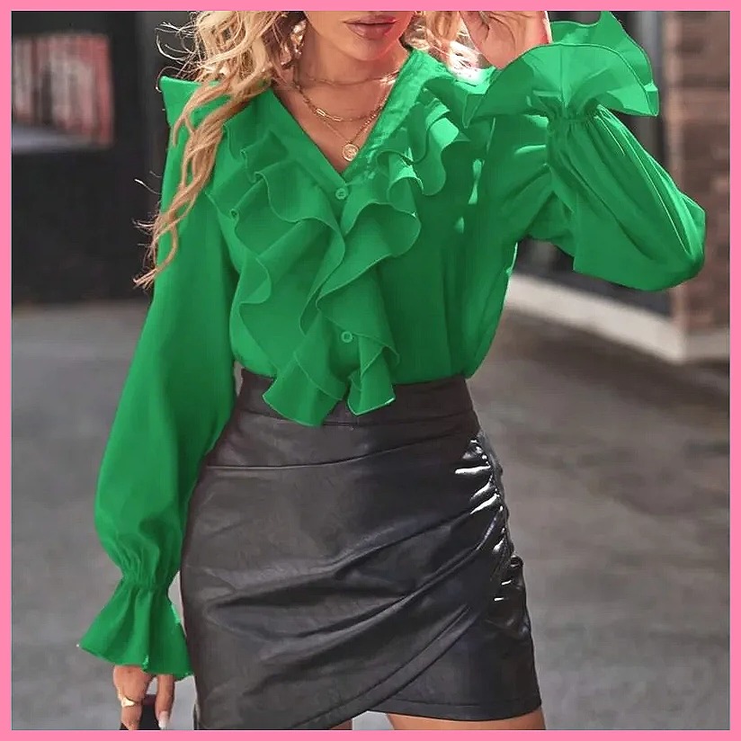 Chemisier élégant à col en V e - Women'S Fashion For 2025 avis et prix