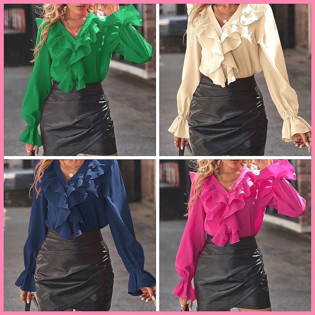 Chemisier élégant à col en V e - Women'S Fashion For 2025 avis et prix