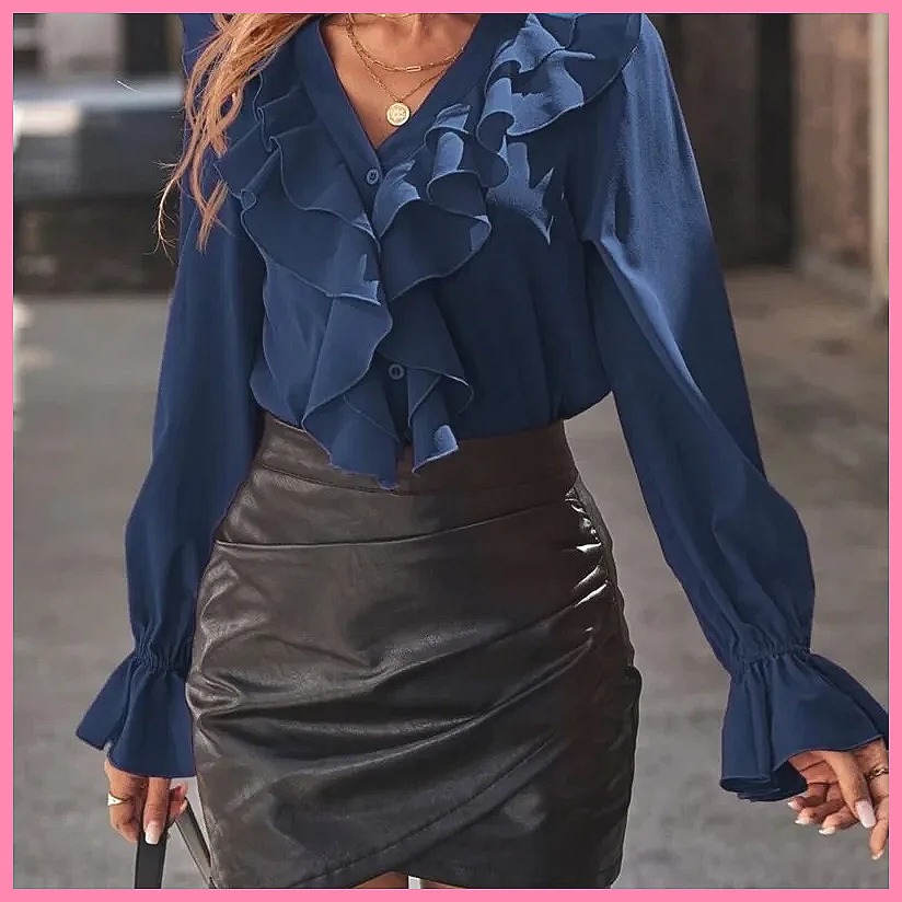 Chemisier élégant à col en V e - Women'S Fashion For 2025 avis et prix