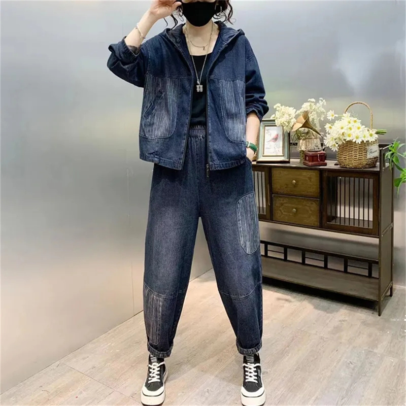Veste à Capuche en Denim pour  - Women'S Fashion Denim Jacket avis et prix