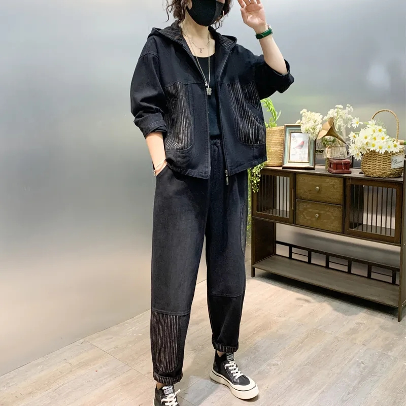 Veste à Capuche en Denim pour  - Women'S Fashion Denim Jacket avis et prix