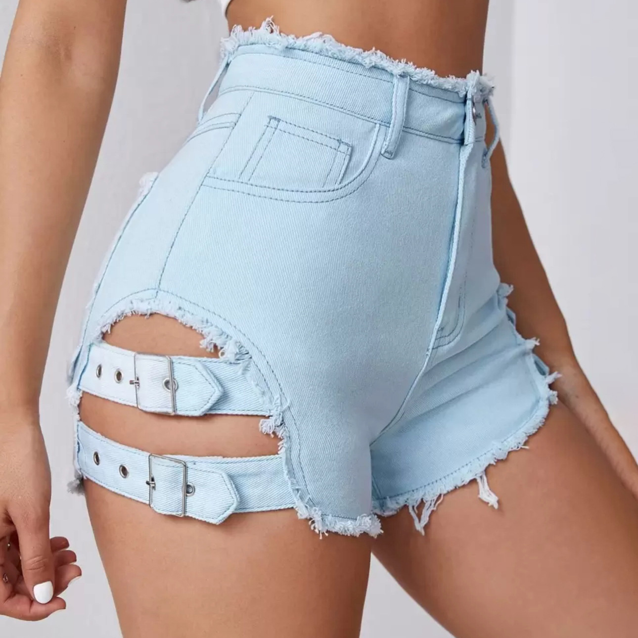 Shorts en jean taille haute po - Denim Shorts Women avis et prix