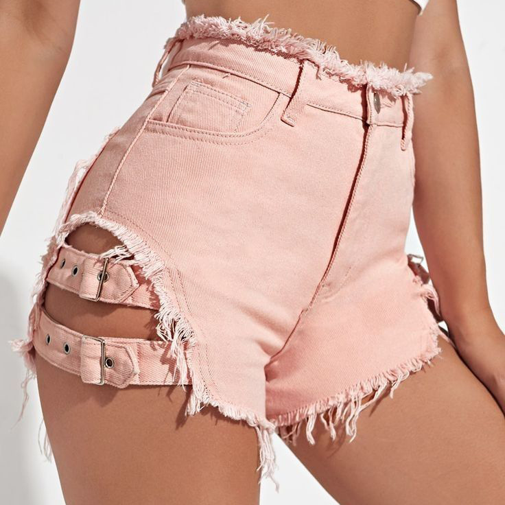 Shorts en jean taille haute po - Denim Shorts Women avis et prix