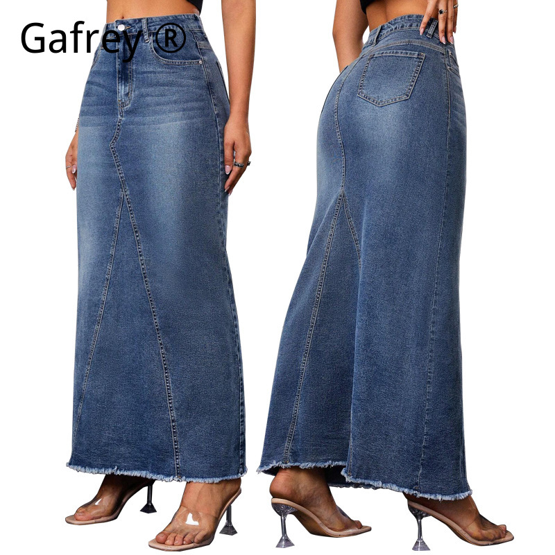 Jupe en jean mi-longue pour fe - Women Fashion Jeans avis et prix