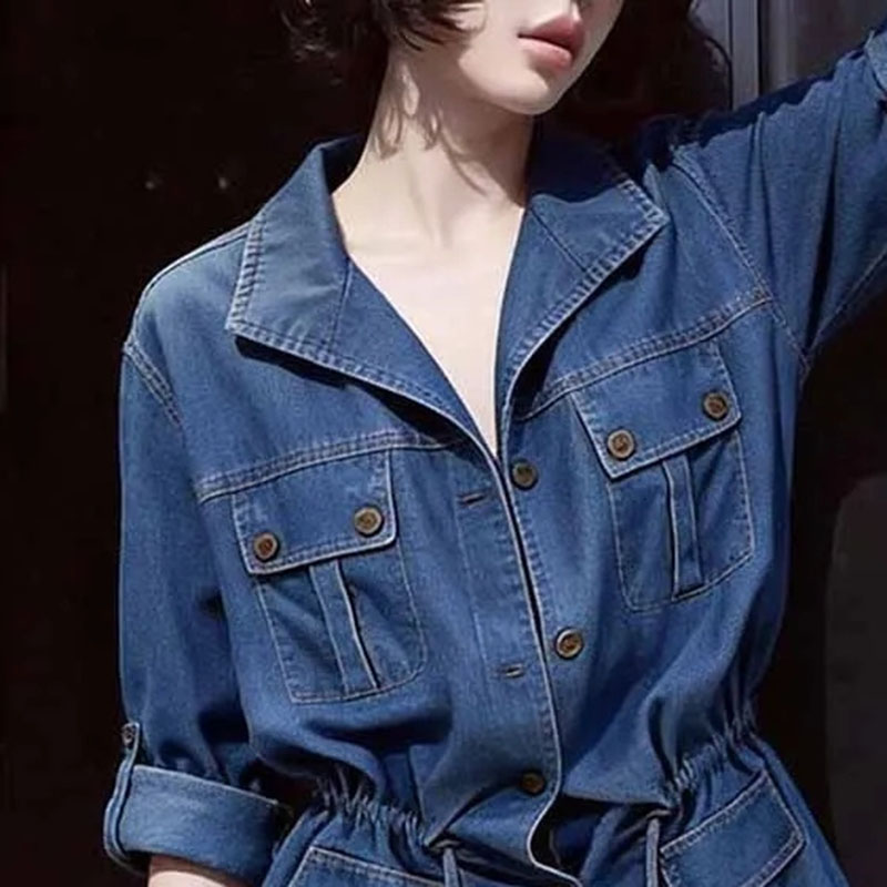 Chemise en jean à revers style - Women'S Fashion Denim Jacket avis et prix
