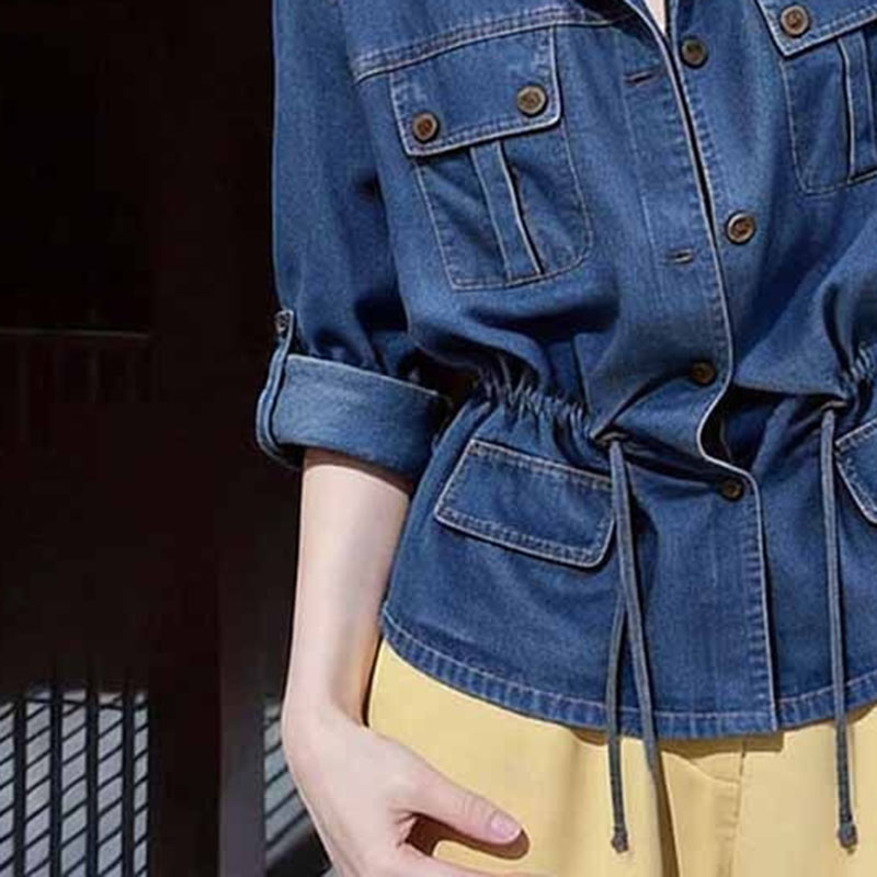 Chemise en jean à revers style - Women'S Fashion Denim Jacket avis et prix