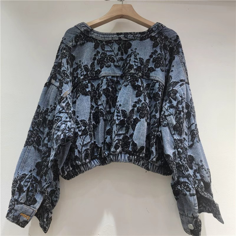 Veste Courte en Jean Jacquard  - Women'S Fashion Denim Jacket avis et prix