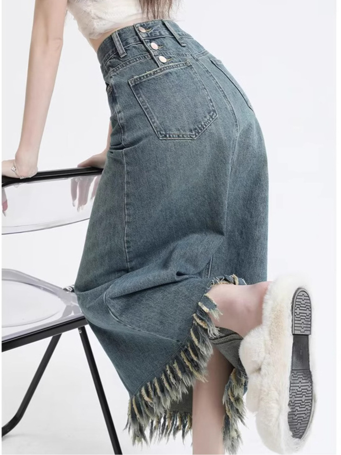 Jupe-short en jean vintage dél - Denim Shorts Women avis et prix