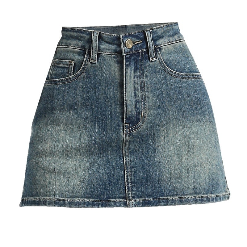 Jupe-short en jean délavé vint - Denim Shorts Women avis et prix