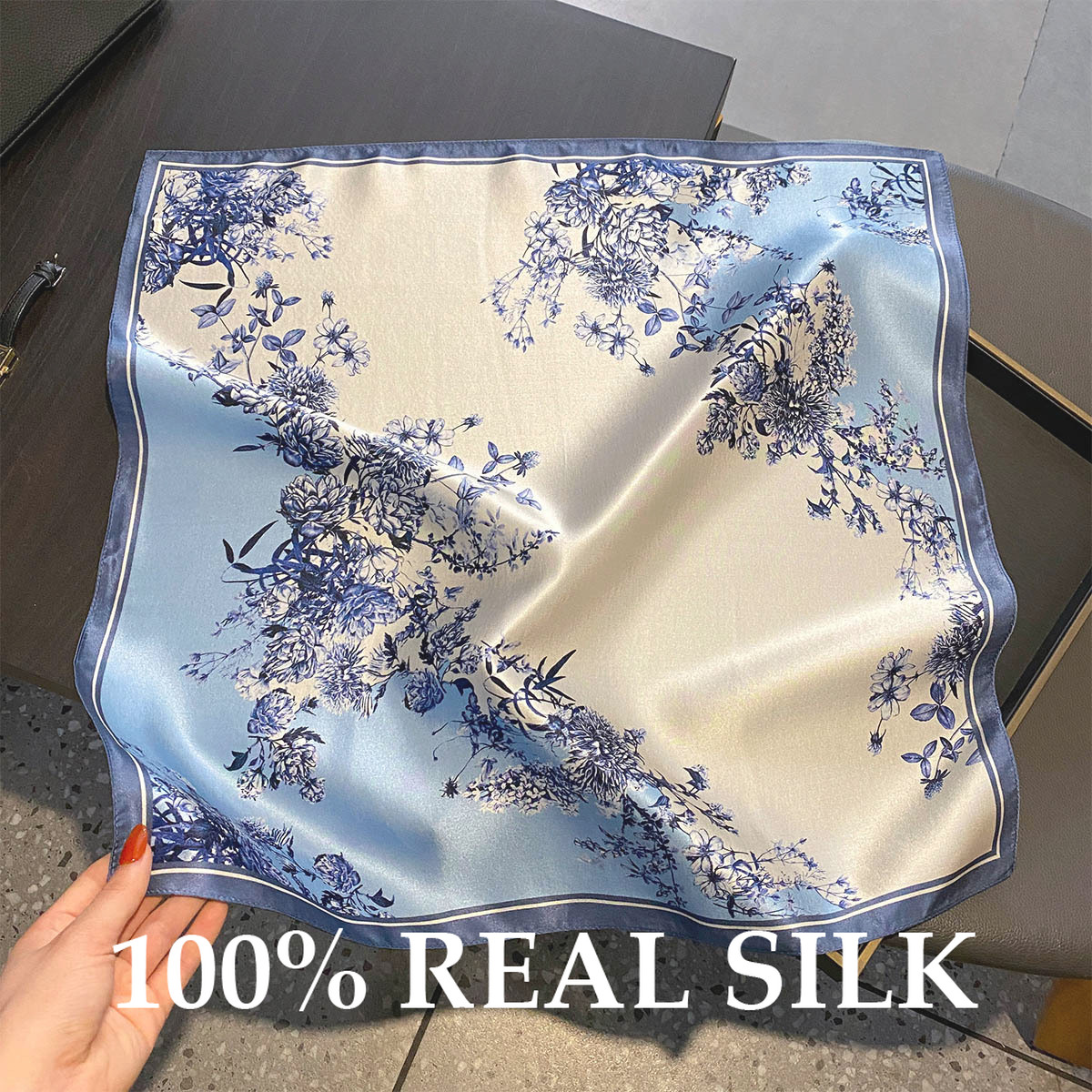 Foulard 100% Soie Véritable po - Women'S Fashion Poncho avis et prix